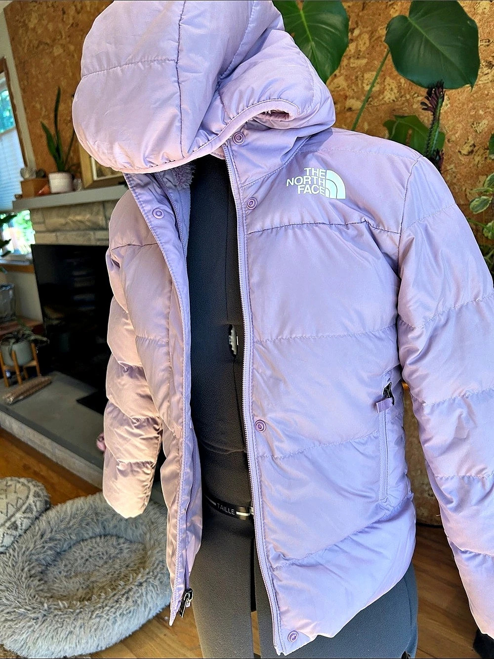 The North Face Mossbud Swirl Parka Puffer Jacket Purple Girls Large